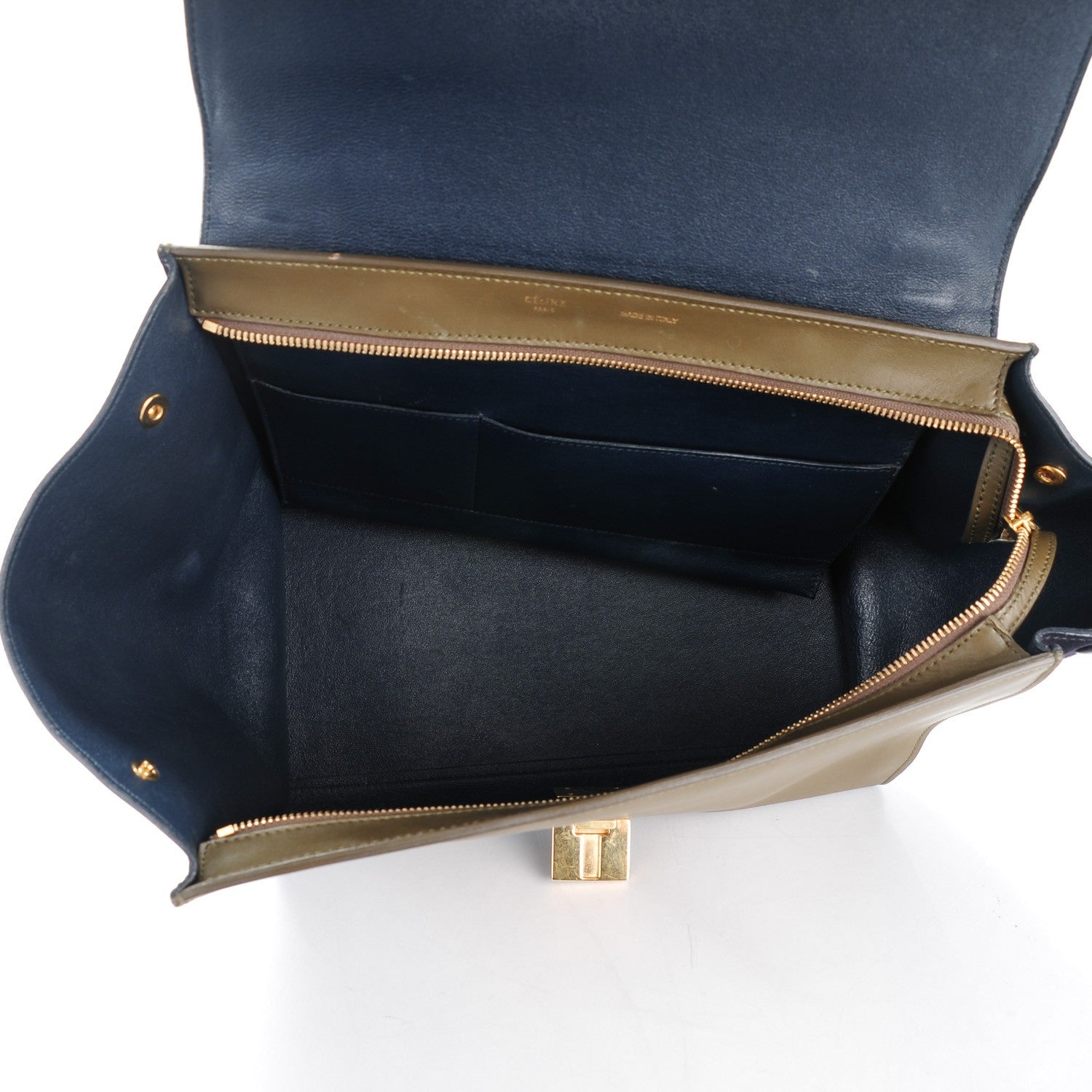 Celine Velluto Calfskin Suede Medium Tri-Color Trapeze 5 of 8