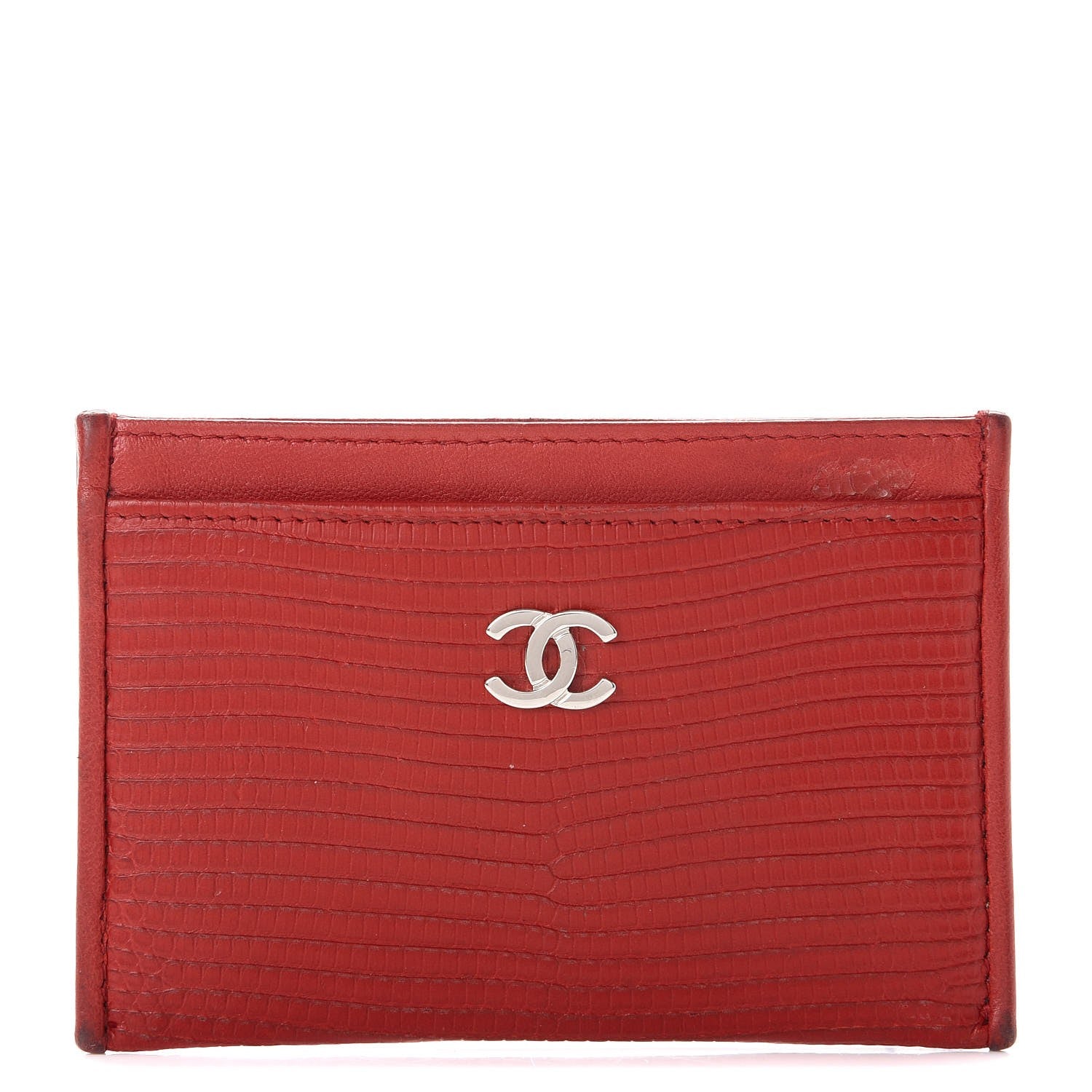Chanel Lizard Card Holder Red 1 of 14