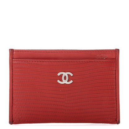 Chanel Lizard Card Holder Red 1 of 14