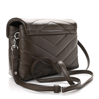 Saint Laurent Calfskin Y Quilted Monogram Toy Loulou Crossbody Bag Faggio 2 of 8