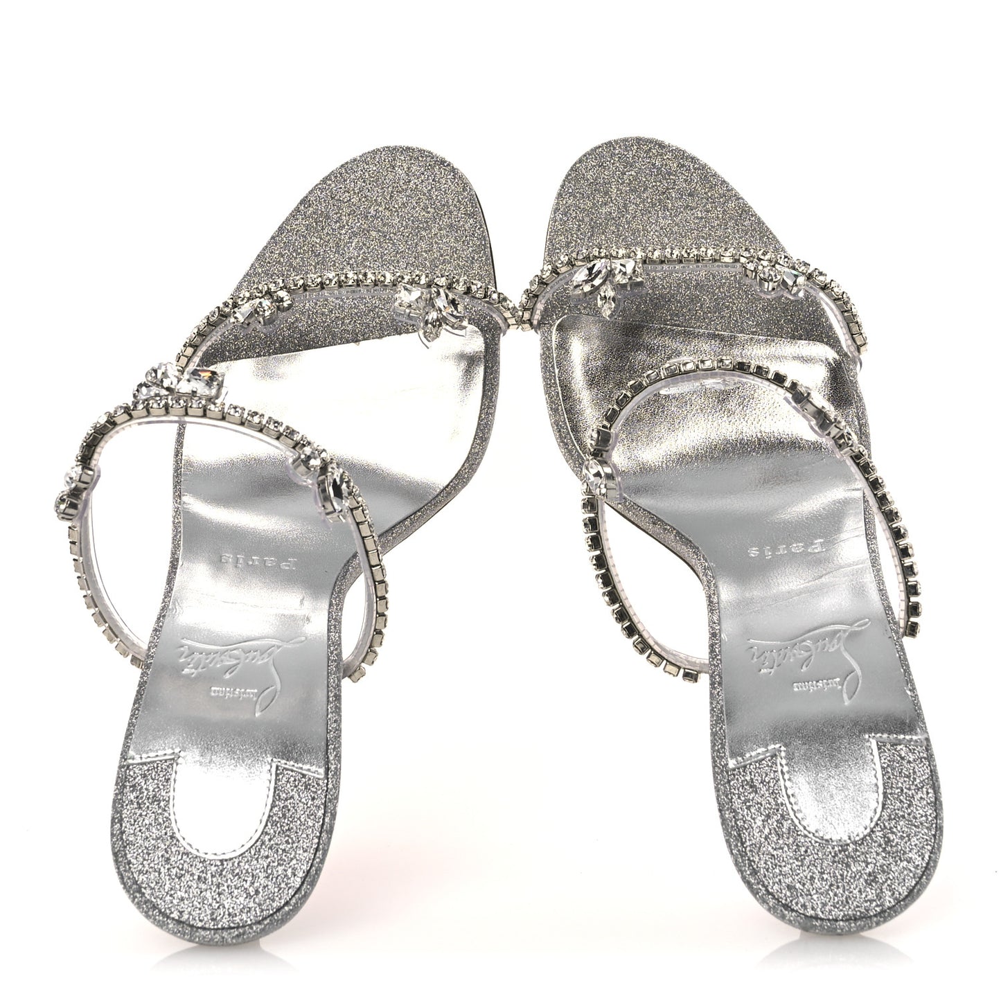 PVC Crystal Just Queen 100 Sandals 40 Silver
