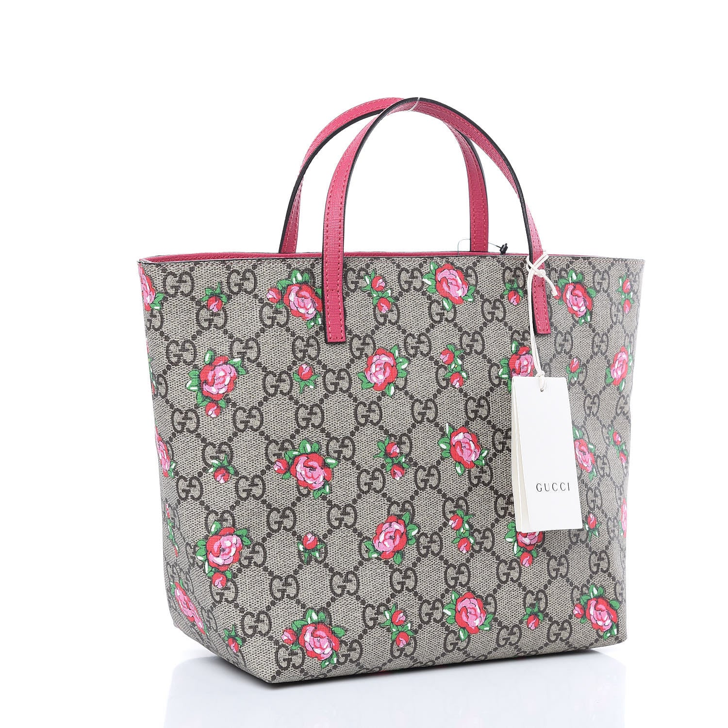 Gucci GG Supreme Monogram Kids Rosebud Tote Pink 3 of 9