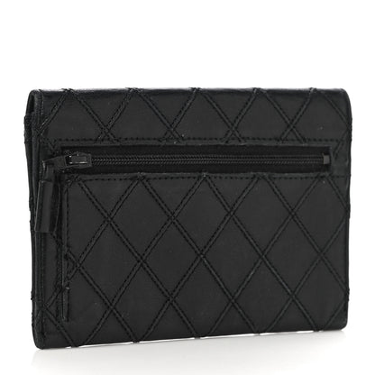 Chanel Lambskin Diamond Stitched Flap Wallet Black 3 of 13