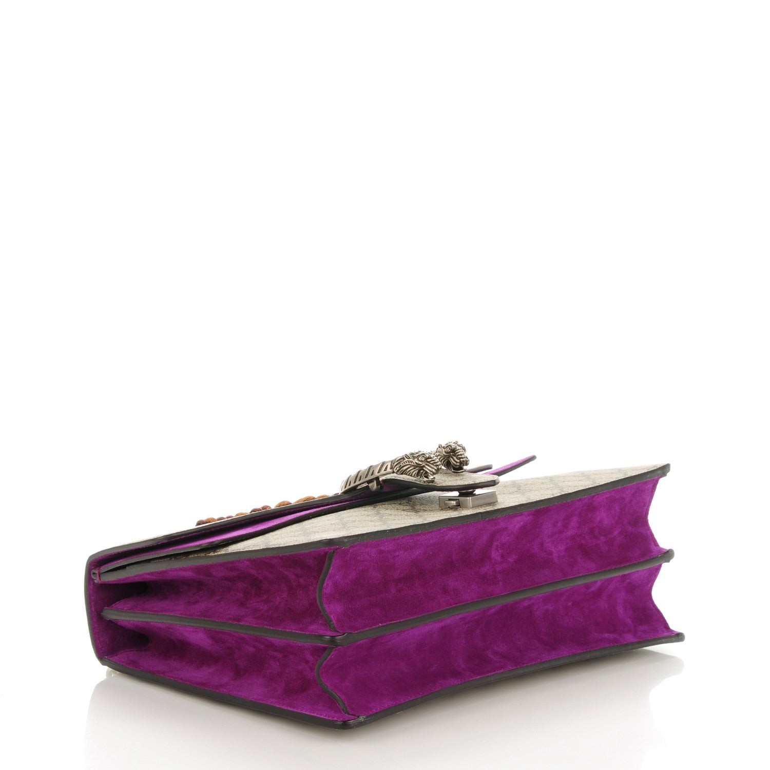 Gucci GG Supreme Monogram Bird Embroidered Medium Dionysus Shoulder Bag Purple 4 of 7