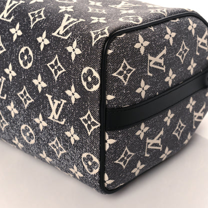 Louis Vuitton Denim Monogram Jacquard Speedy Bandouliere 25 Black 9 of 9