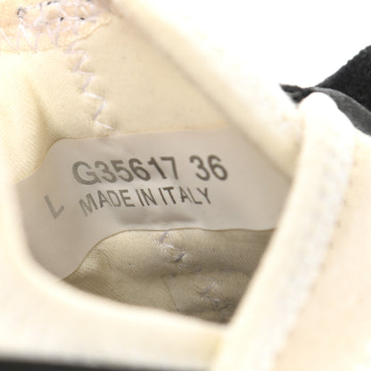 Chanel Fabric Calfskin Suede CC Sneakers 36 Grey White Pink 8 of 9