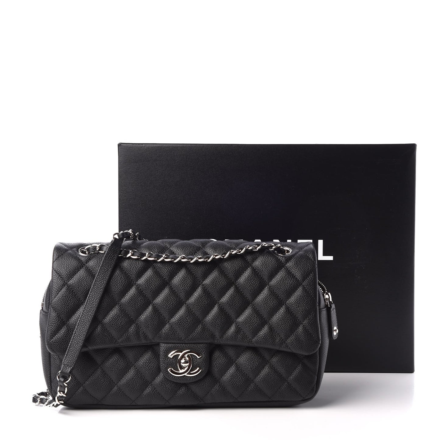 Caviar Quilted Jumbo Easy Flap Black