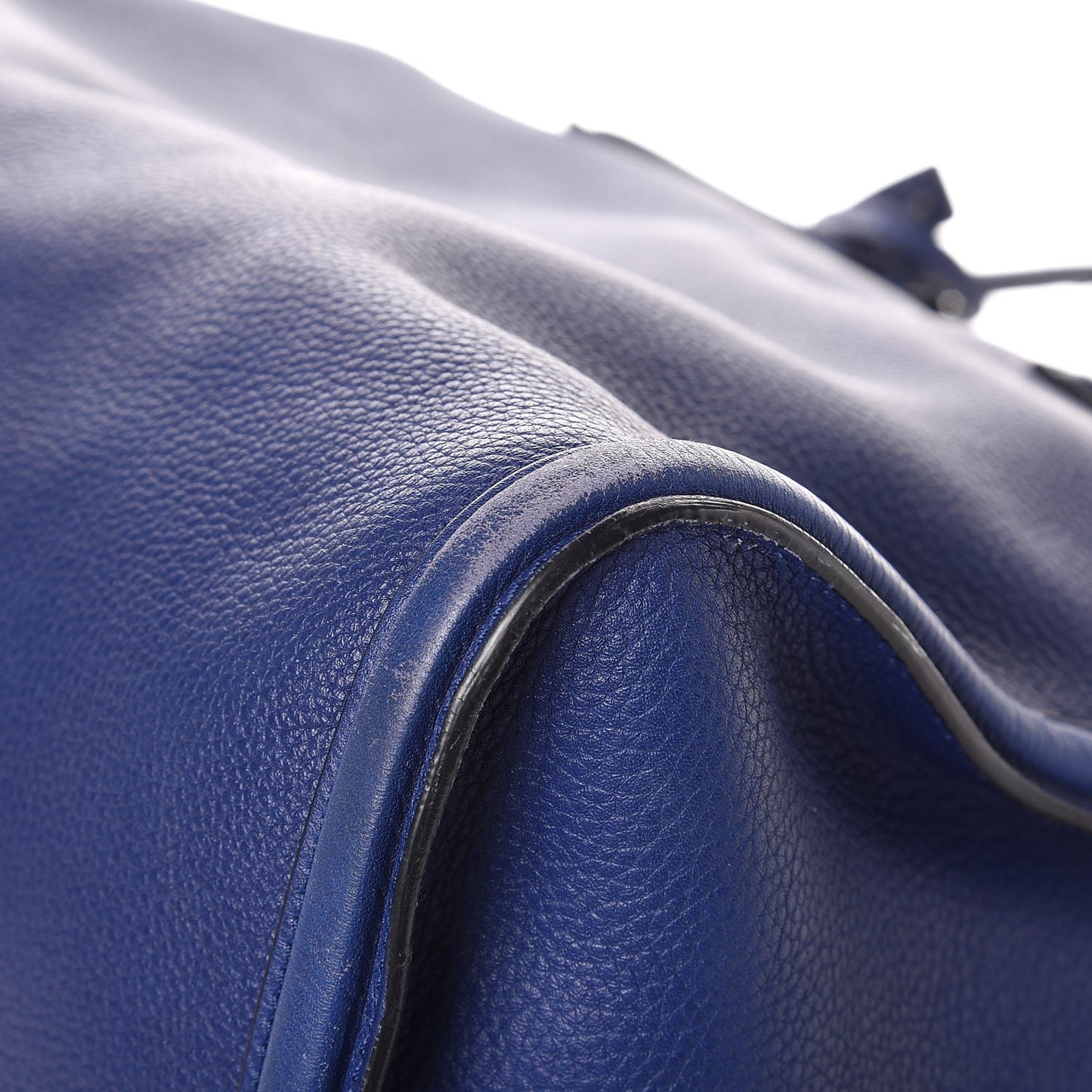 Pebbled Calfskin Large Skull Padlock Zip Around Tote Ultramarine