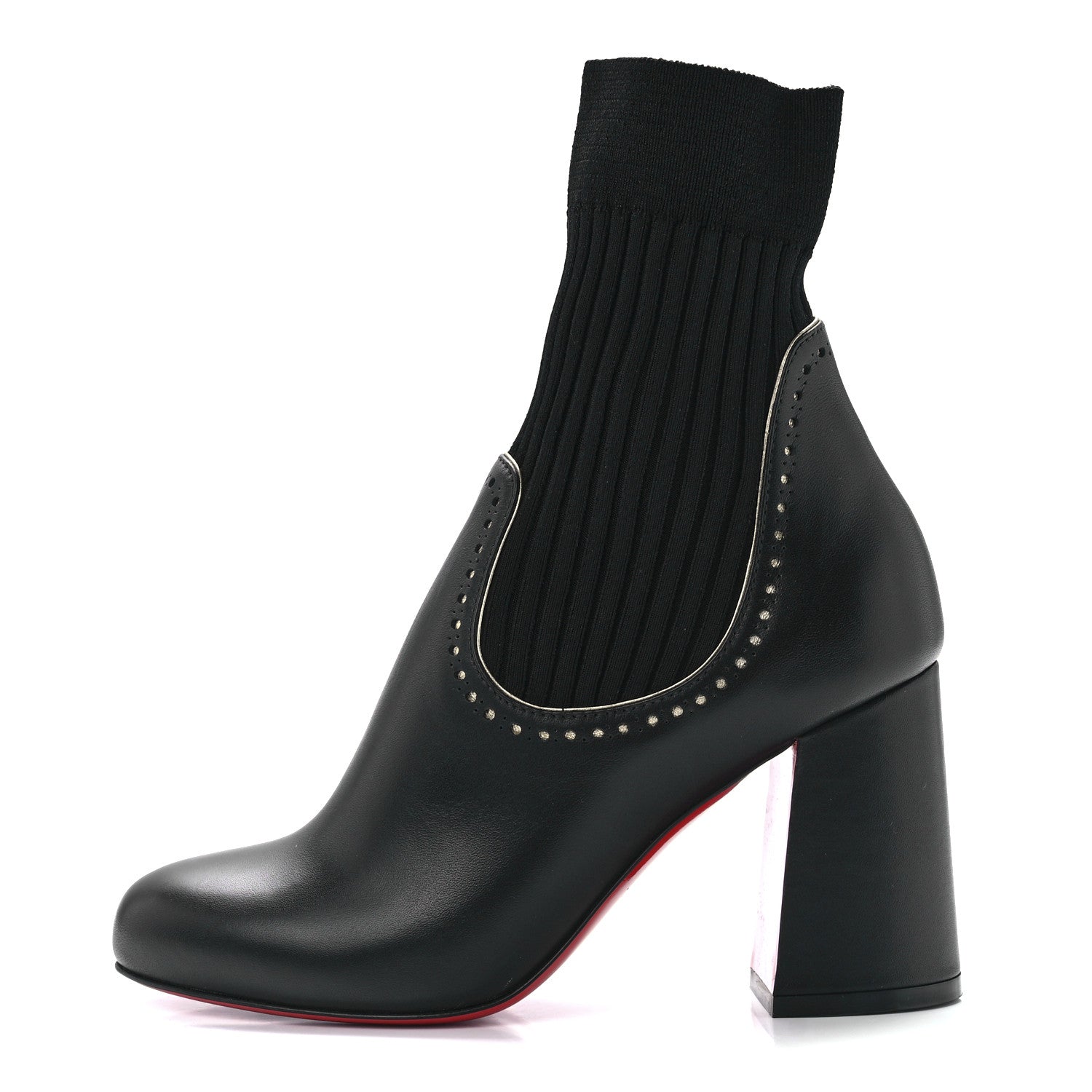 Christian Louboutin Calfskin Sockies 85 Chelsea Boots 35 Black 1 of 8