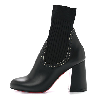 Christian Louboutin Calfskin Sockies 85 Chelsea Boots 35 Black 1 of 8