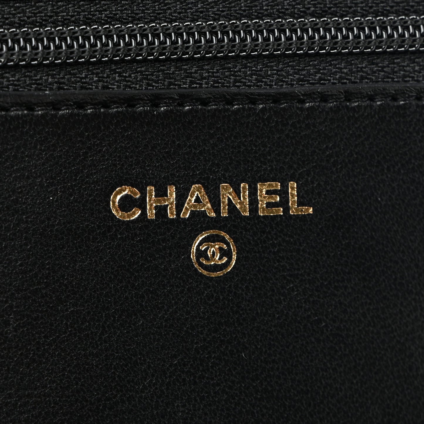 Lambskin Quilted CC Pearl Crush Wallet on Chain WOC Black