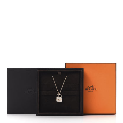 Hermes 18K Rose Gold Diamond Constance Amulette Pendant Necklace 6 of 6