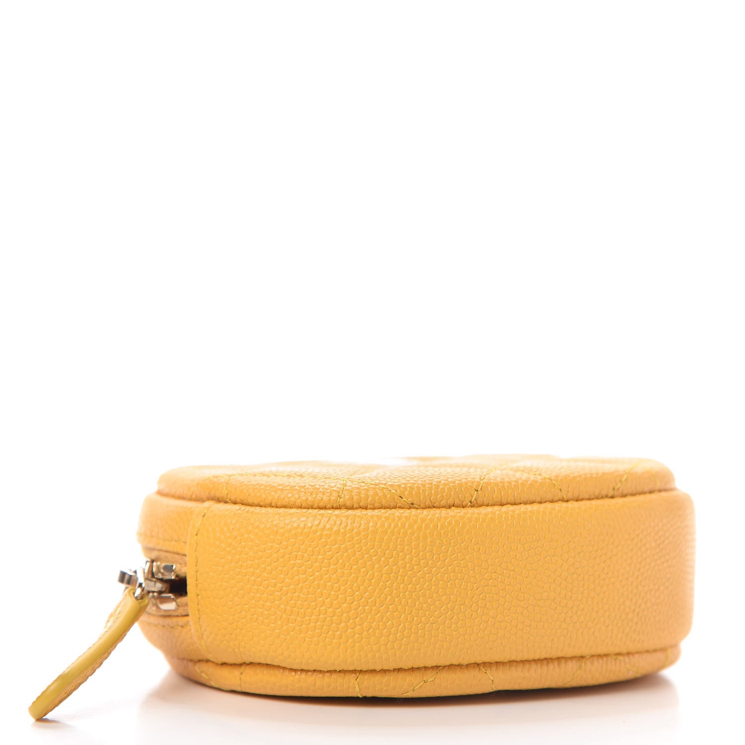 Chanel Caviar Quilted Zip Around Classic Coin Purse Yellow 4 of 10