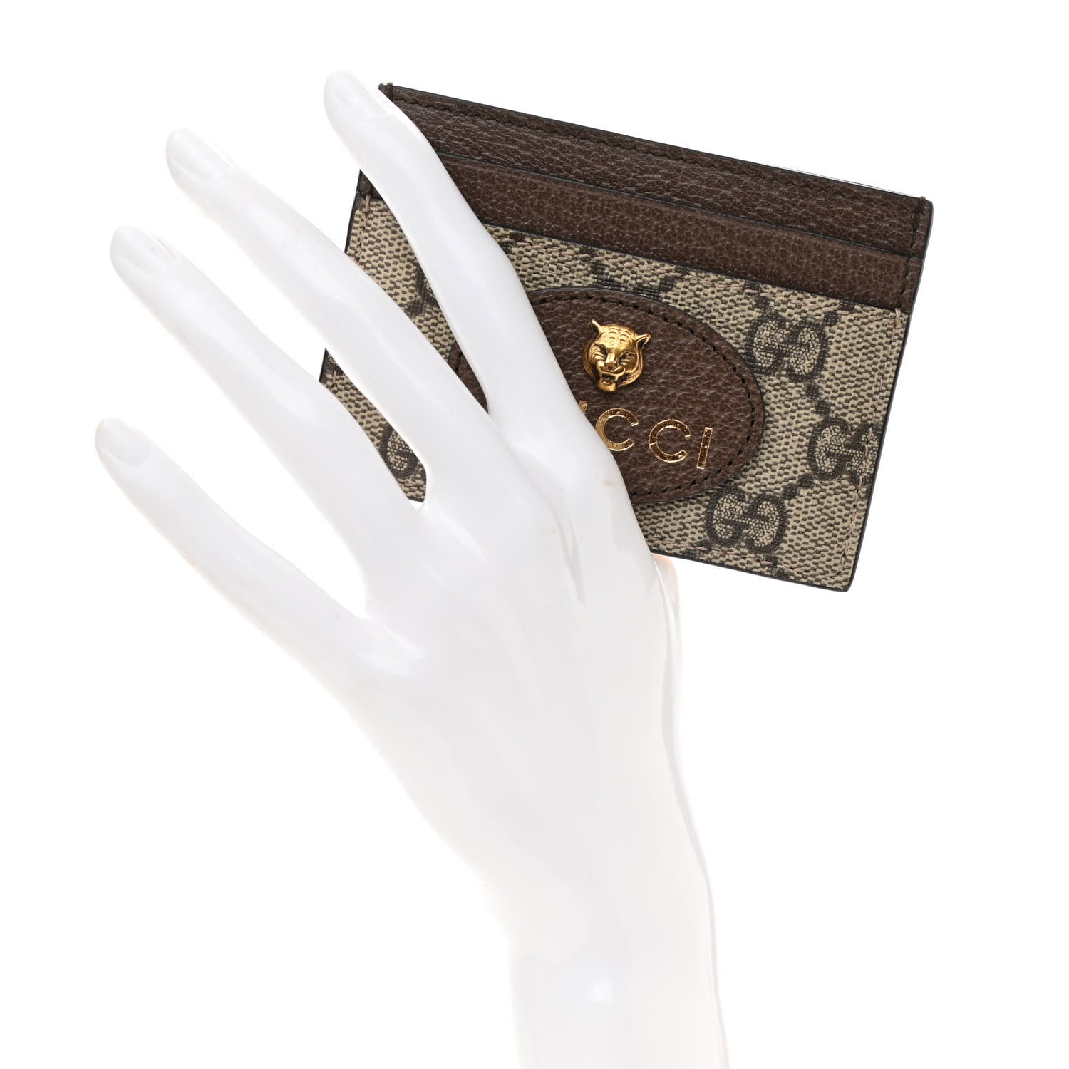 Gucci GG Supreme Monogram Neo Vintage Card Holder Beige Crop New Acero 2 of 6