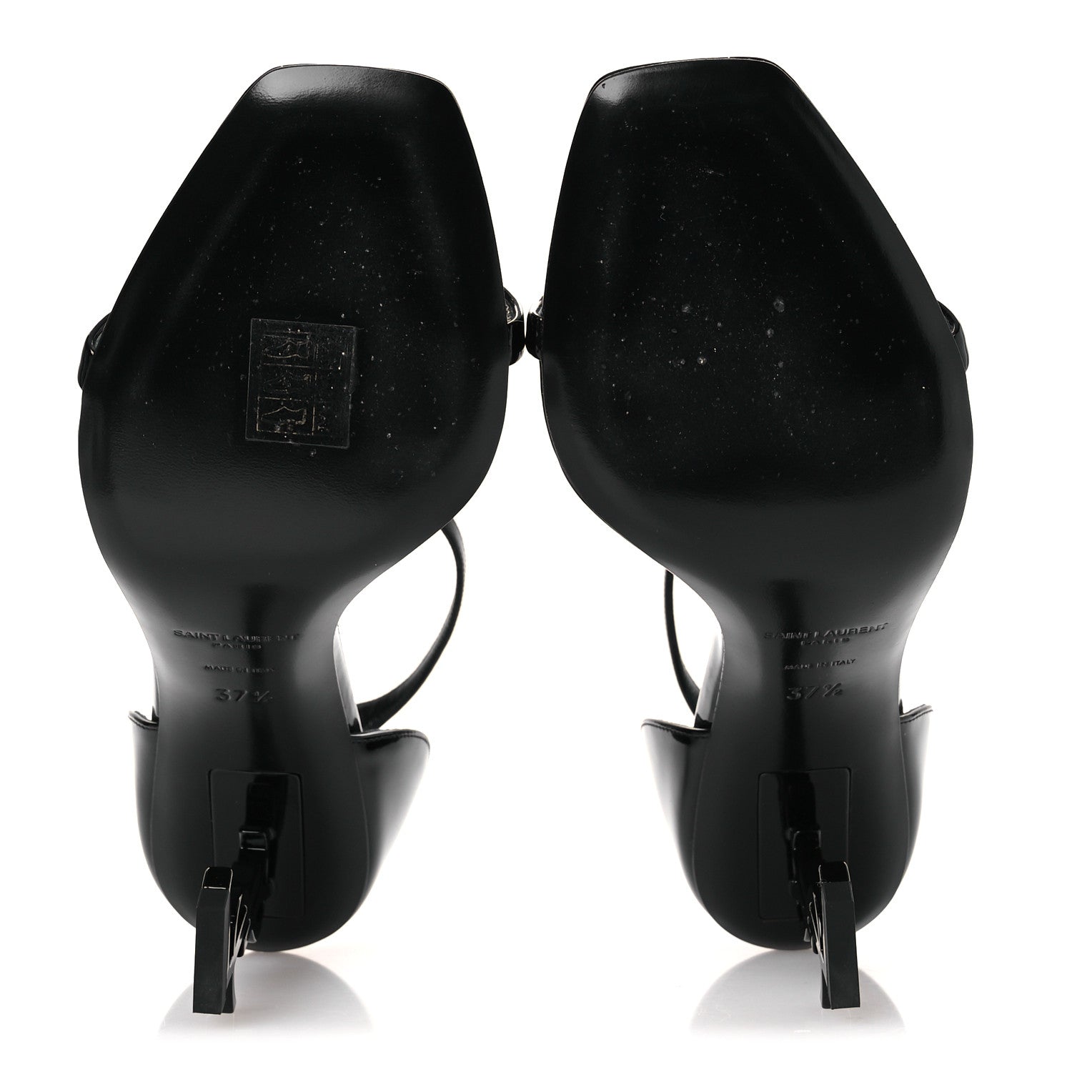 Saint Laurent Patent Calfskin Opyum 85 Sandals 37.5 Black 7 of 11