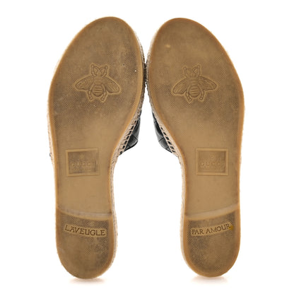 Gucci Nappa Matelasse GG Marmont Espadrille Slide Sandals 40 Black 6 of 12