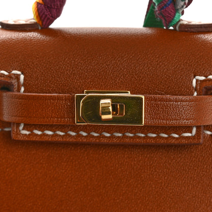 Hermes Tadelakt Mini Kelly Twilly Bag Charm Fauve 6 of 7