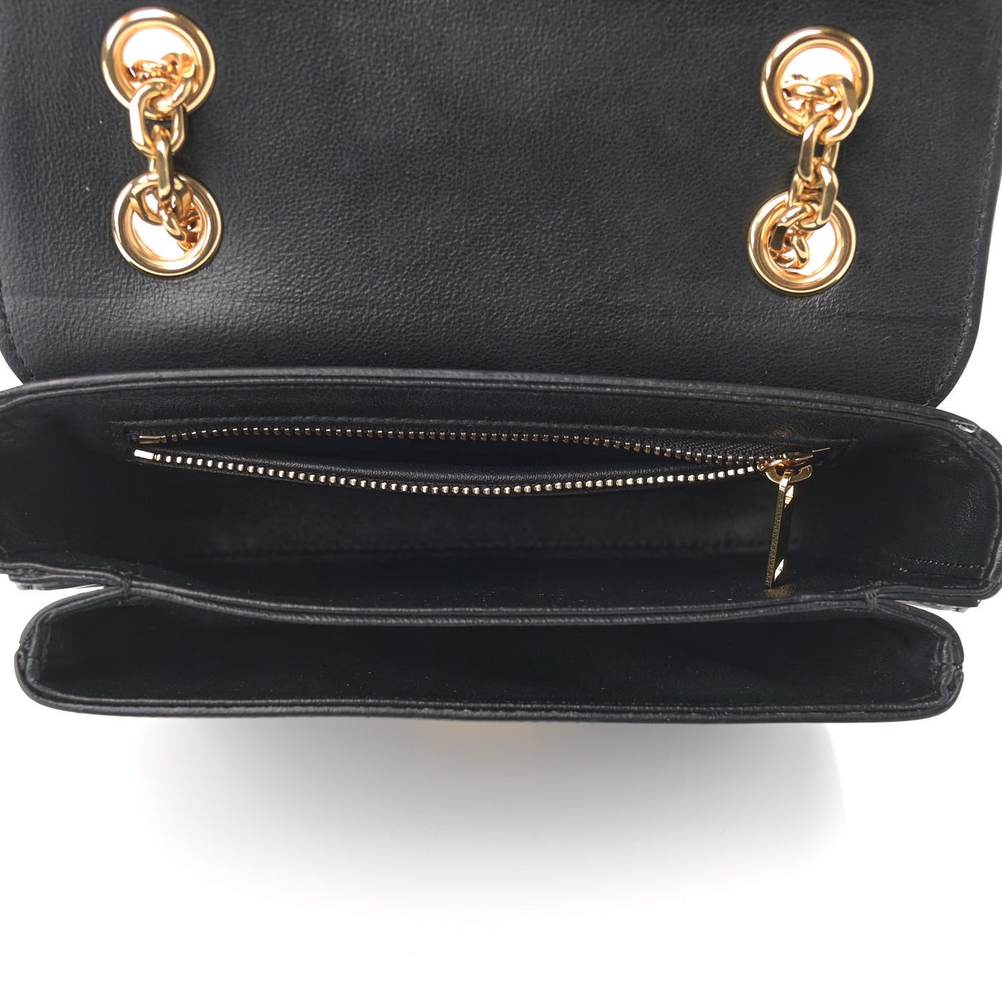 Shiny Calfskin Small C Bag Black