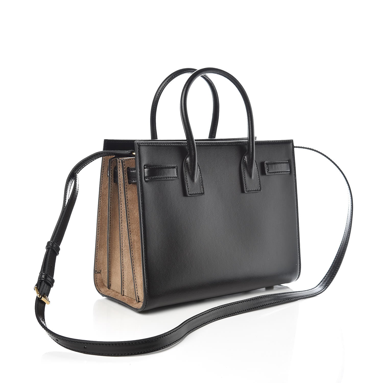Saint Laurent Calfskin Suede Baby Sac De Jour Black Beige 3 of 9