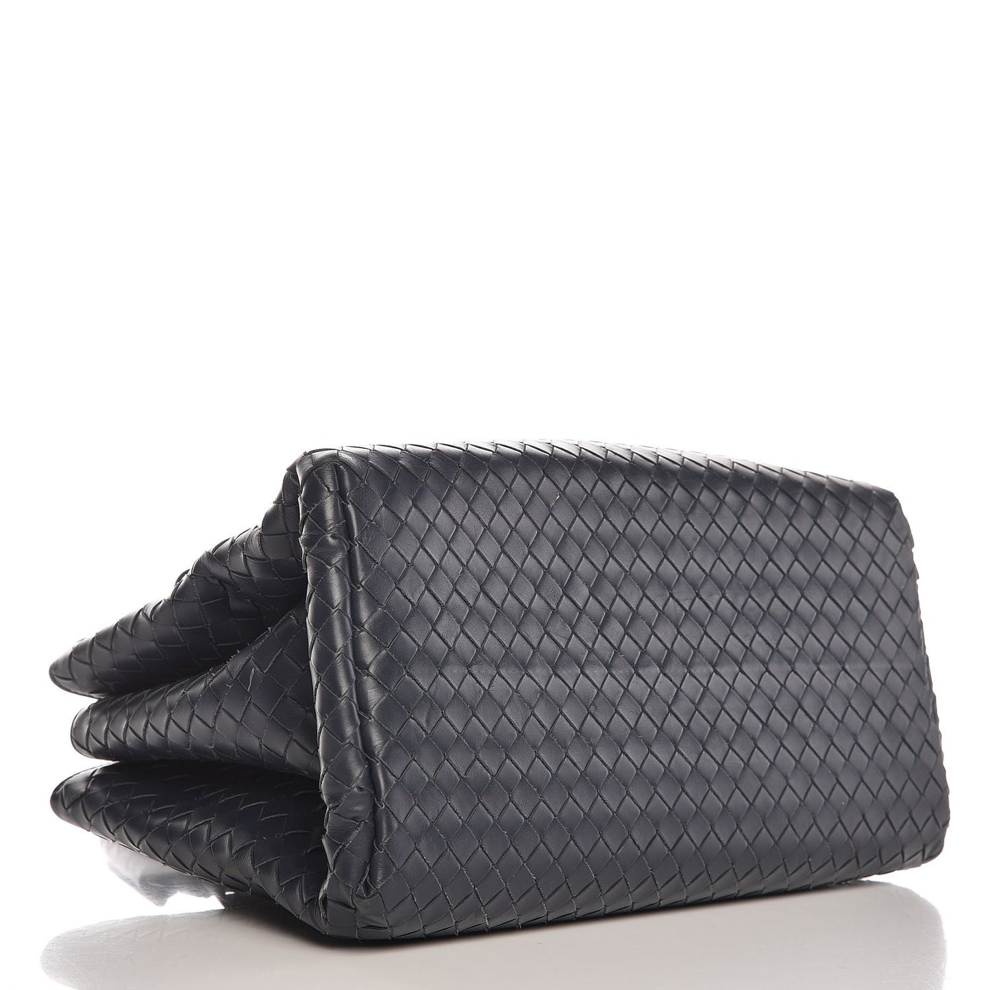 Light Calf Intrecciato Small Roma Dark Blue