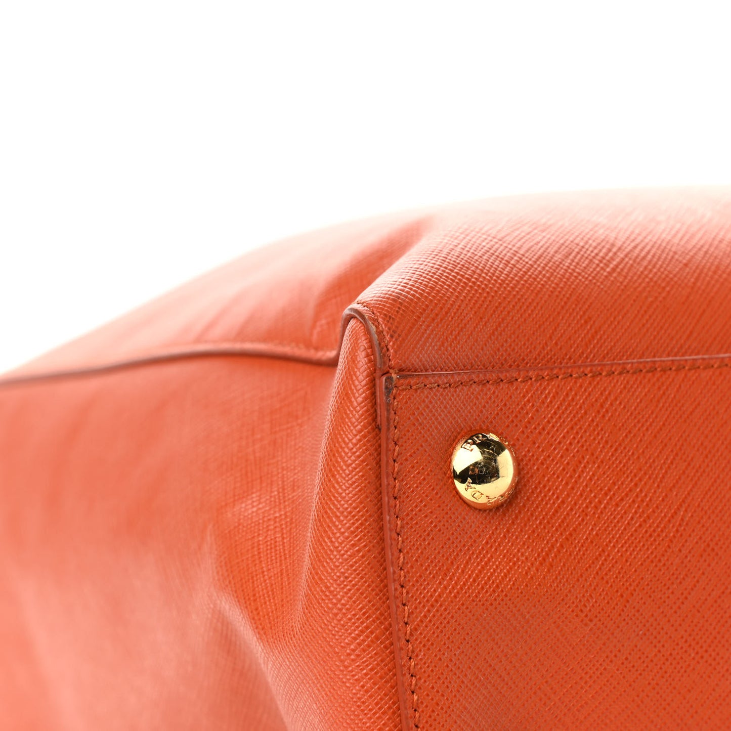 Saffiano Lux Double Handle Shopping Tote Papaya