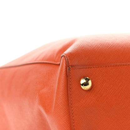 Prada Saffiano Lux Double Handle Shopping Tote Papaya 7 of 12