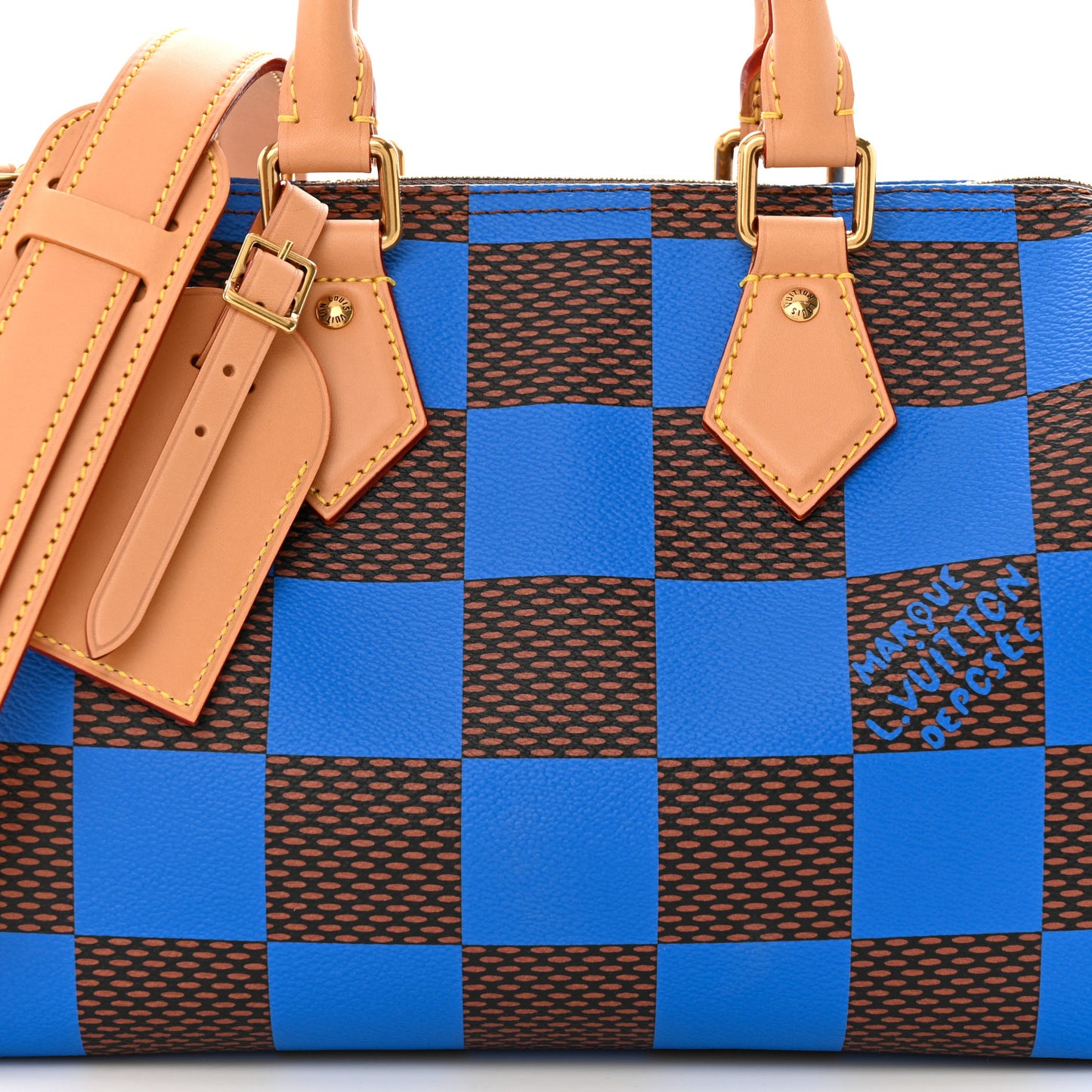 Damier Pop Speedy Bandouliere 25 Blue