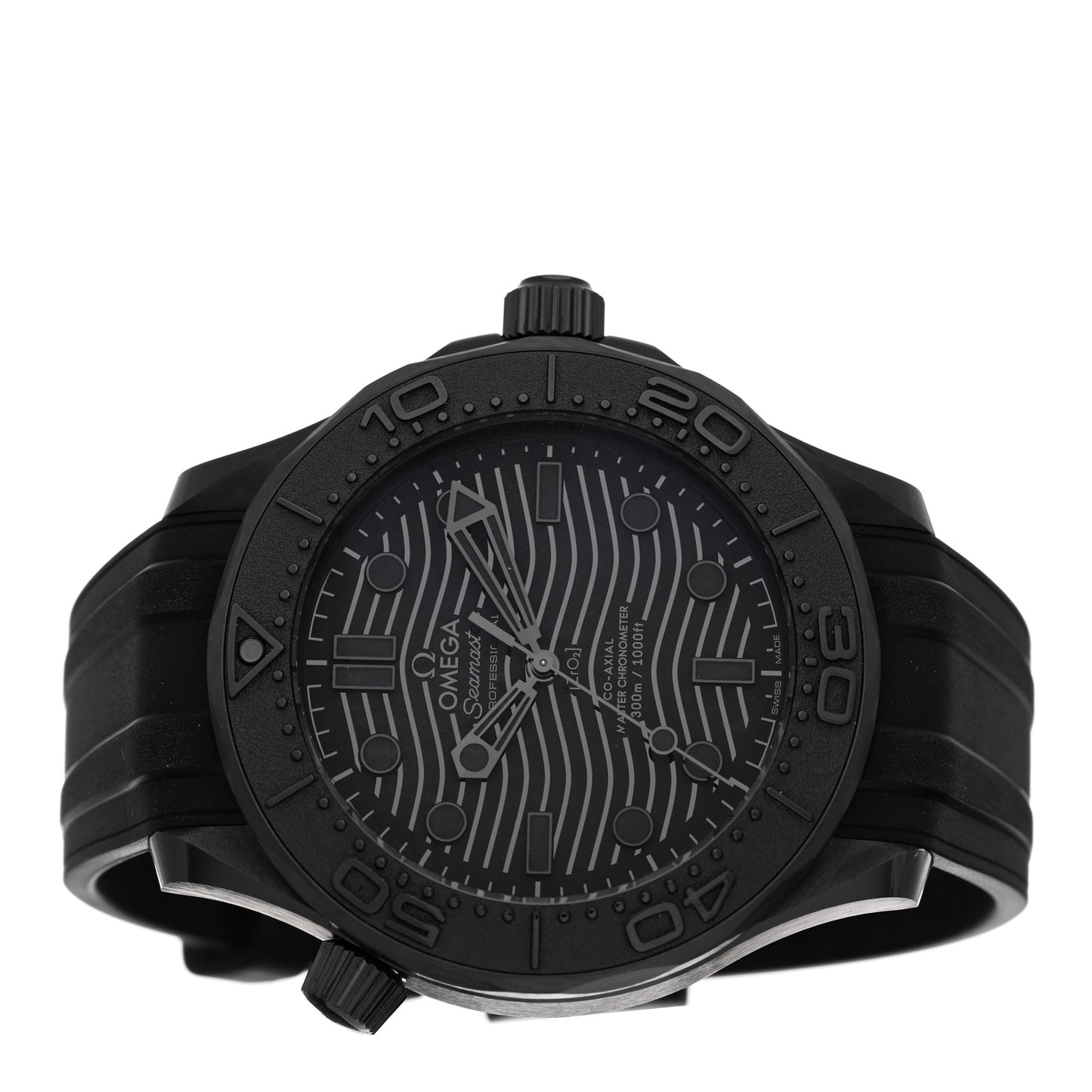 Ceramic Rubber 43mm Seamaster Diver 300M Co-Axial Master Automatic Watch Black 210.92.44.20.01.003