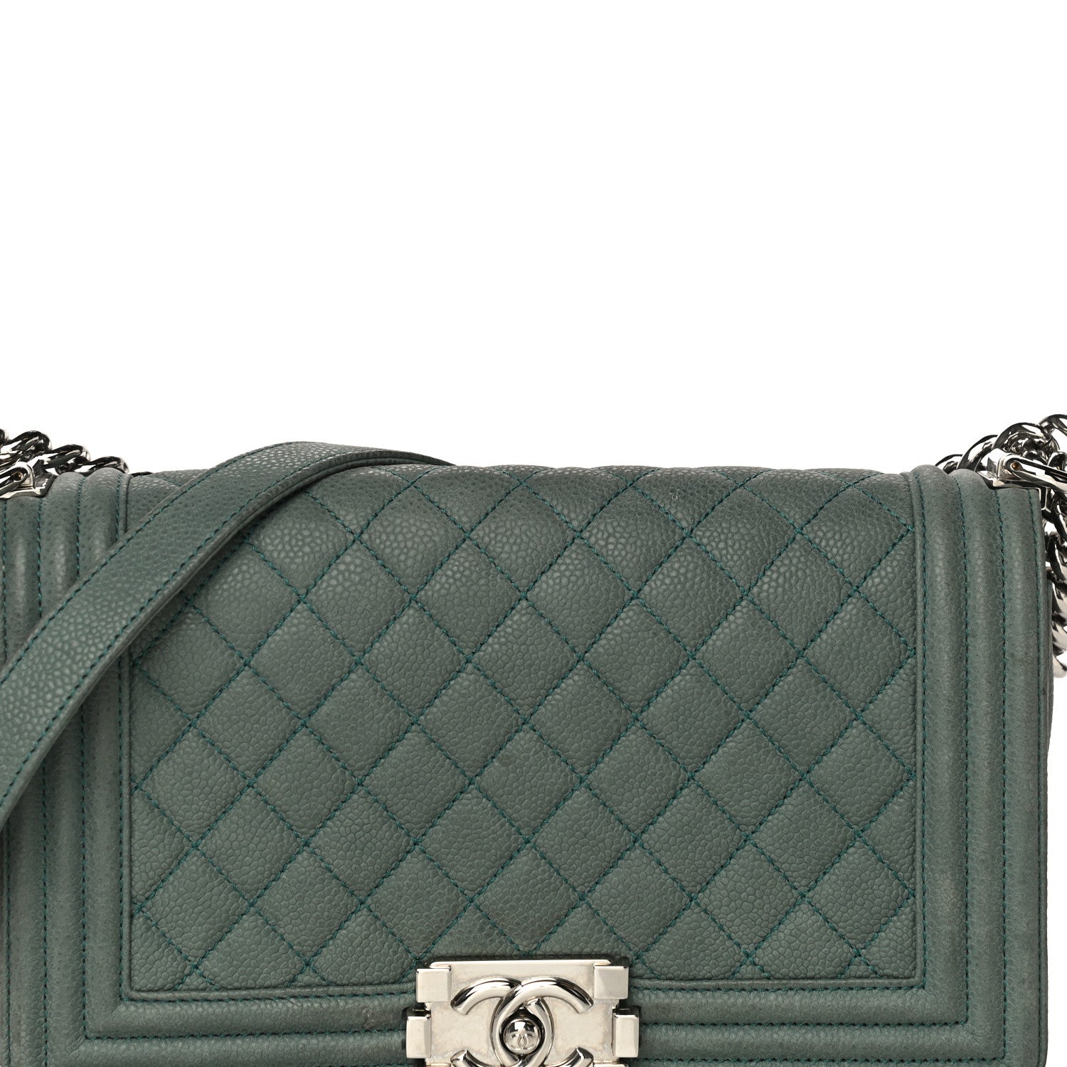 Chanel Iridescent Caviar Quilted Medium Boy Flap Green 7 of 21
