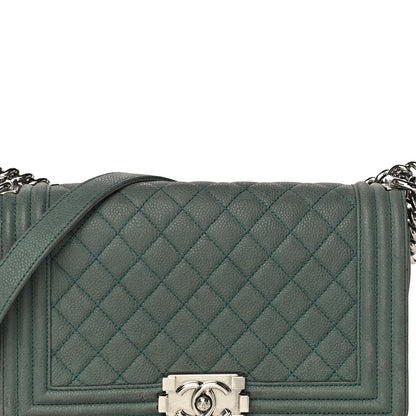 Chanel Iridescent Caviar Quilted Medium Boy Flap Green 7 of 21