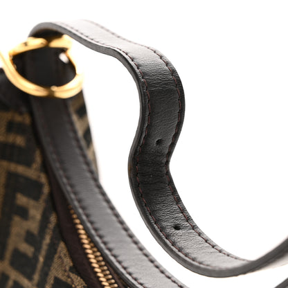 Fendi Fabric Jacquard Vitello Grace FF 1974 Small Fendigraphy Hobo Bag Tobacco Moro Ebano 12 of 12