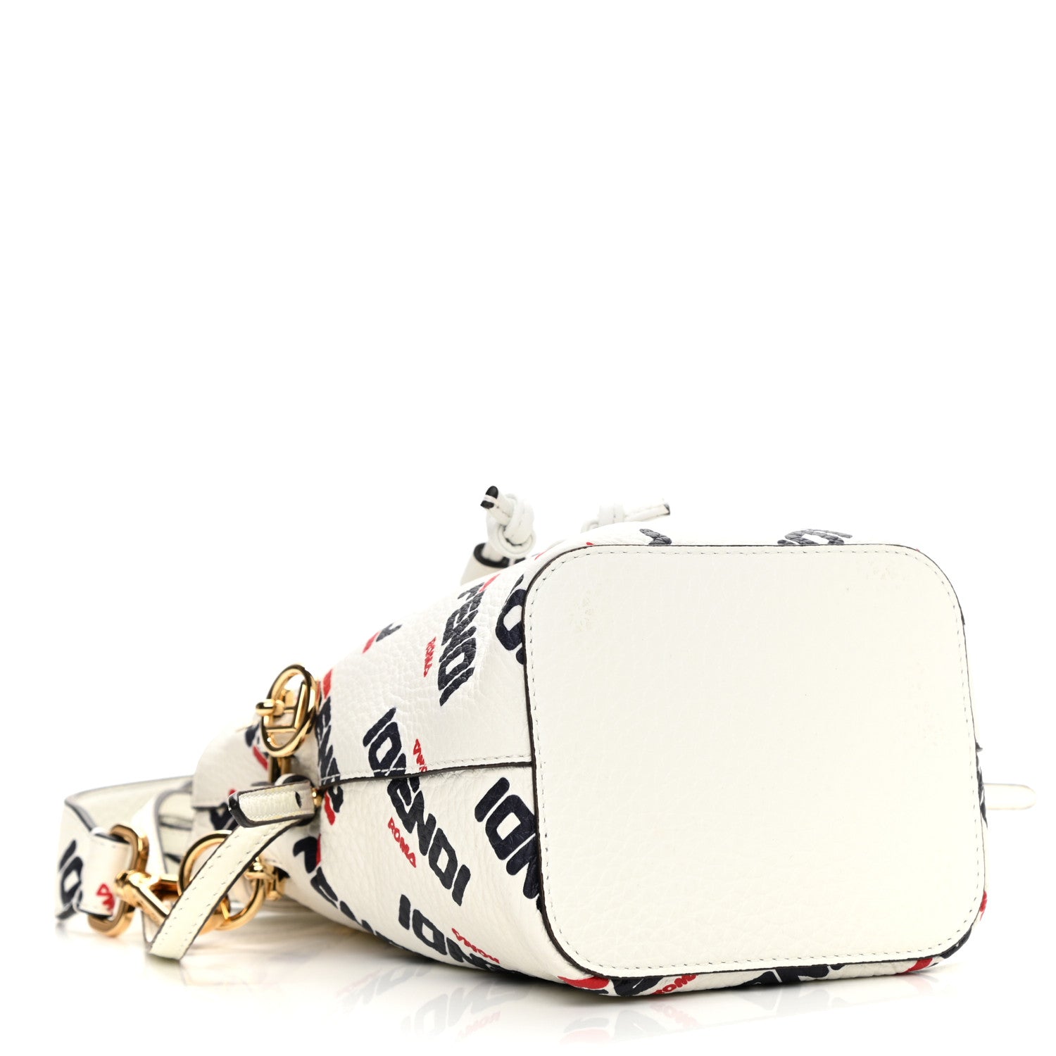 Fendi X FILA Vitello F is Fendi Mania Mini Mon Tresor Bucket Bag White 4 of 11