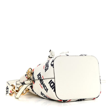 Fendi X FILA Vitello F is Fendi Mania Mini Mon Tresor Bucket Bag White 4 of 11