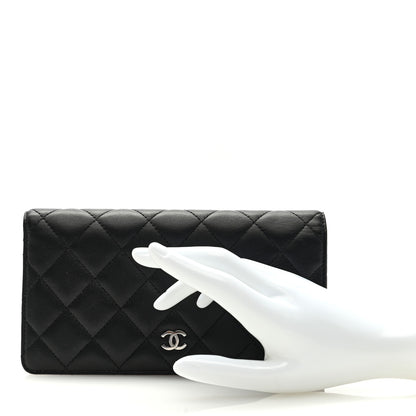 Chanel Lambskin Quilted Yen Wallet Black 2 of 7