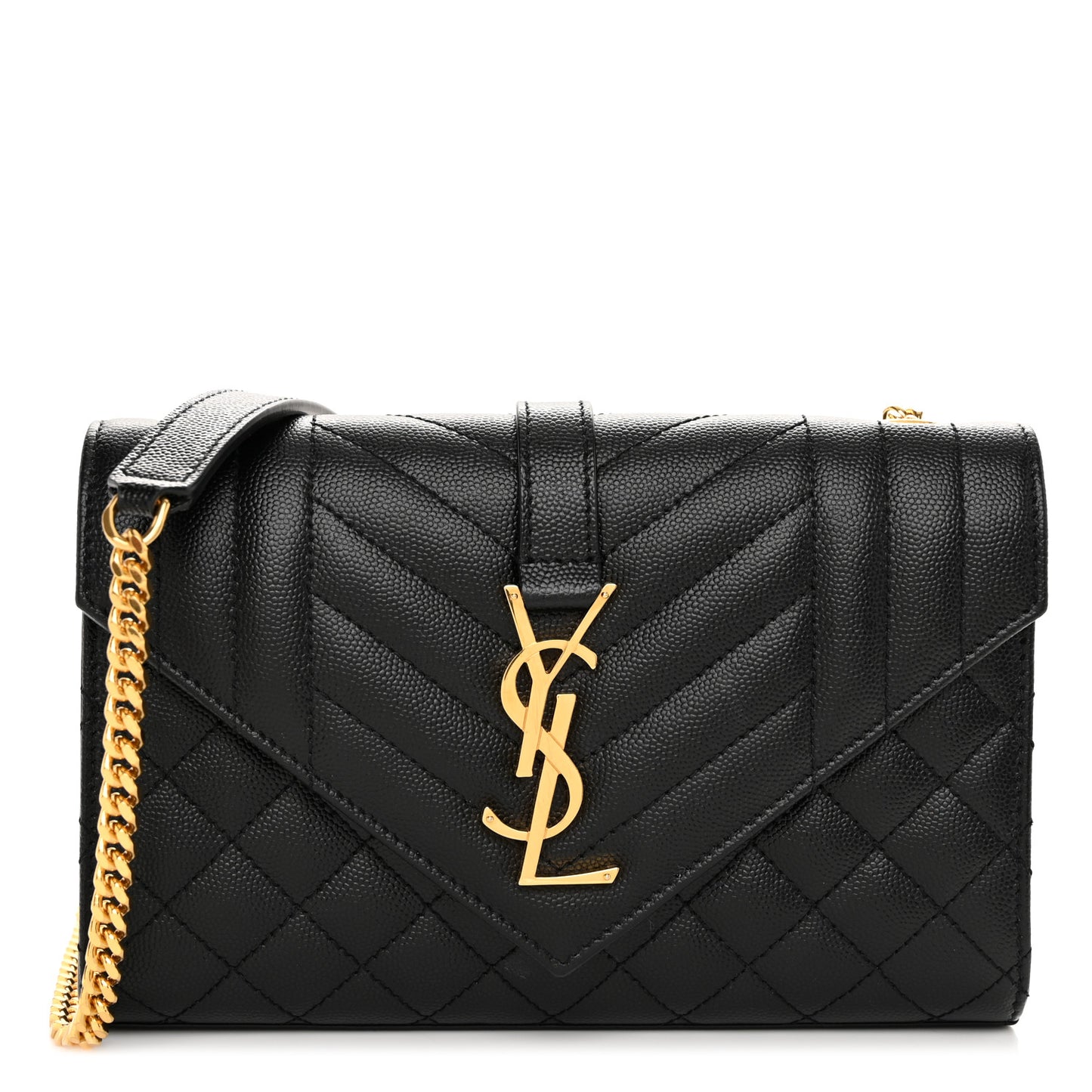 Grain De Poudre Textured Mixed Matelasse Triquilt Small Monogram Satchel Black