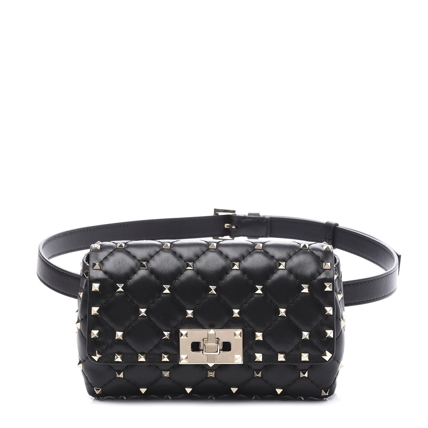 Valentino Garavani Lambskin Rockstud Spike Belt Bag Black 1 of 9