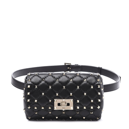 Valentino Garavani Lambskin Rockstud Spike Belt Bag Black 1 of 9
