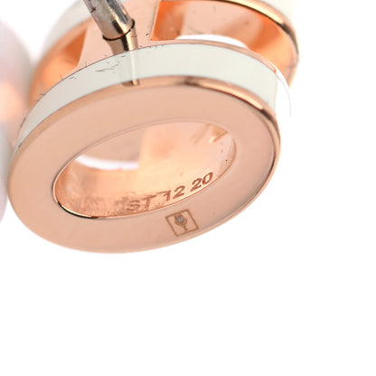 Hermes Rose Gold Lacquered Mini Pop H Earrings White 4 of 4