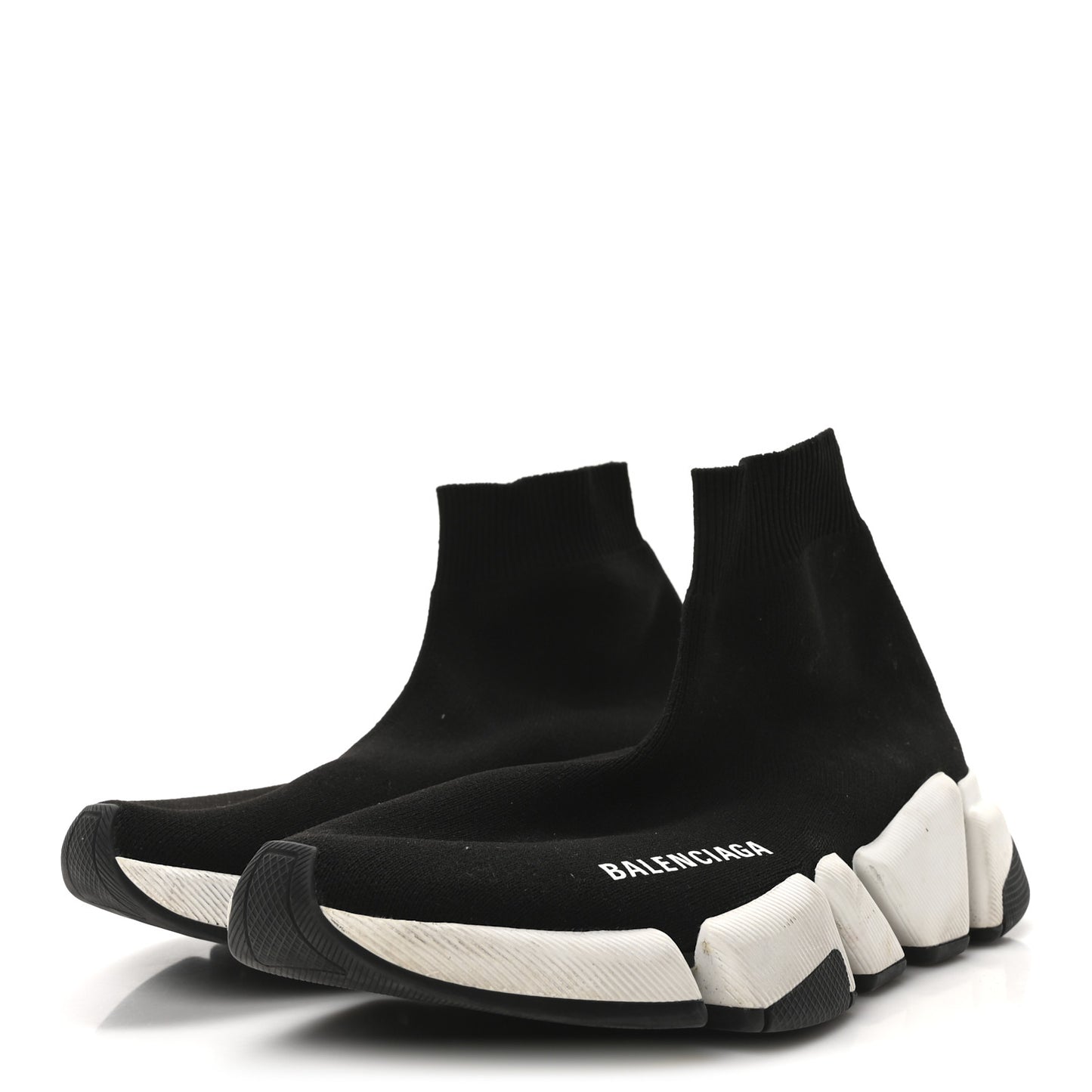 Technical 3D Recycled Knit Bi-Color Sole Womens Speed 2.0 Sneakers 35 Black White