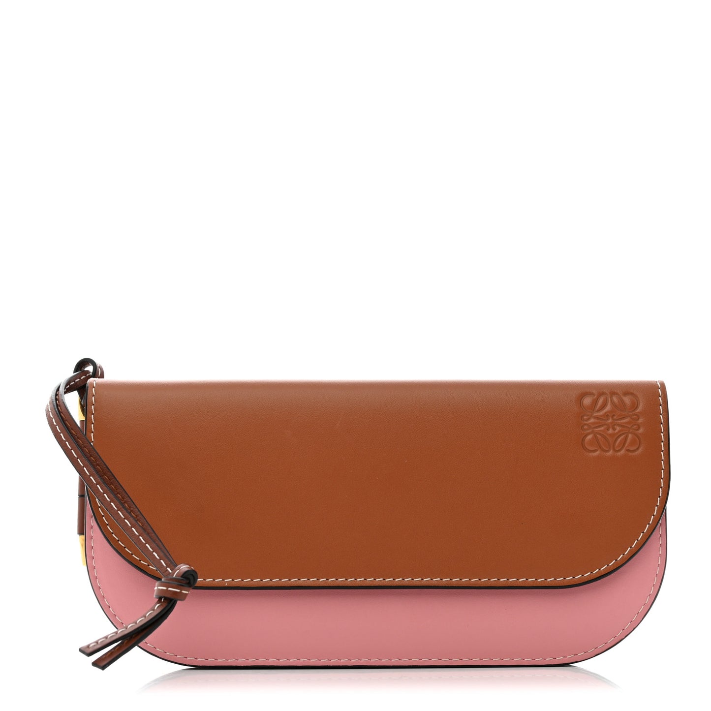 Smooth Calfskin Gate Continental Wallet Pastel Pink Tan
