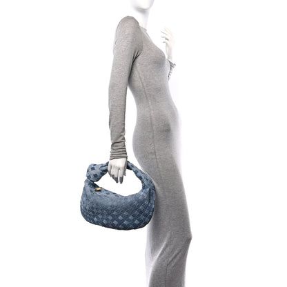 Bottega Veneta Nappa Denim Effect Intrecciato Teen Jodie Hobo Denim 2 of 11
