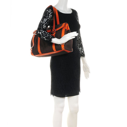 Prada Leather Canapa Shoulder Bag Papaya 2 of 9