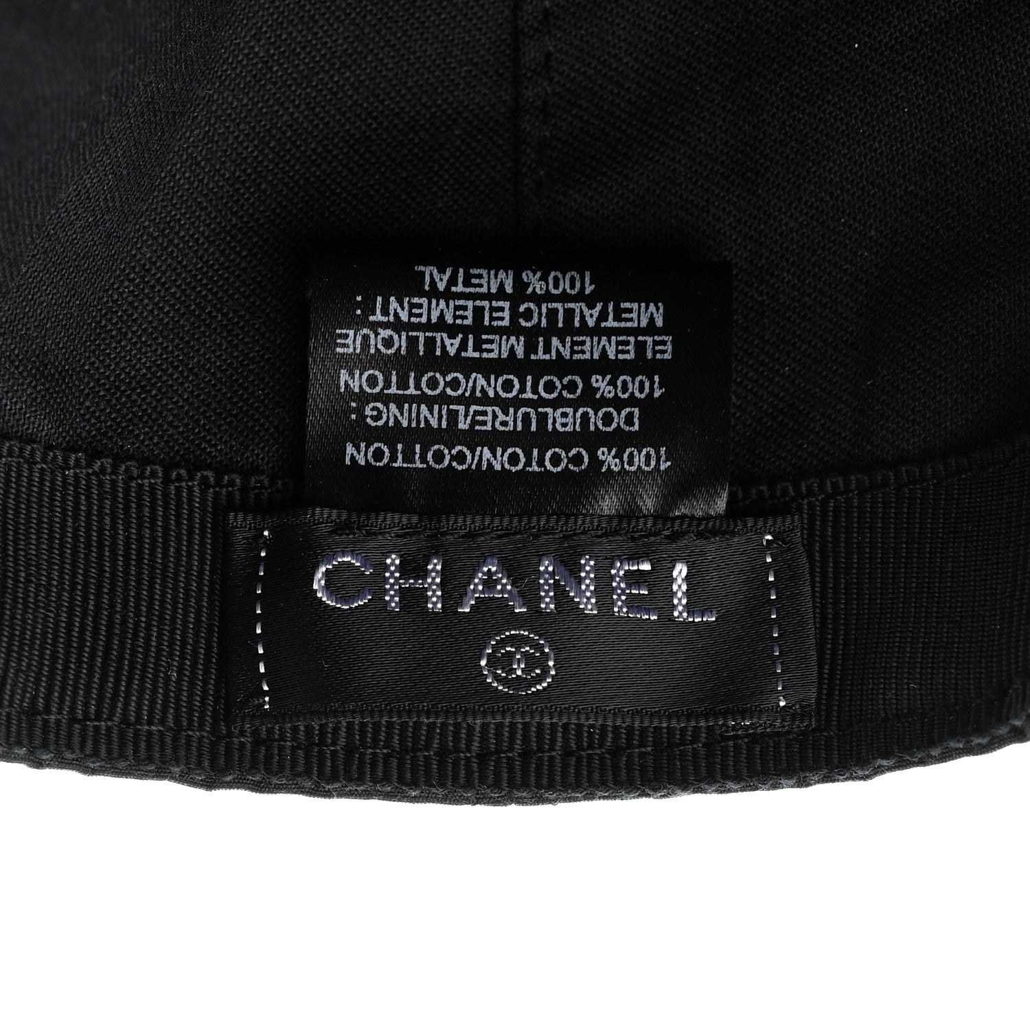 Chanel Cotton CC Cap Hat Black 8 of 8
