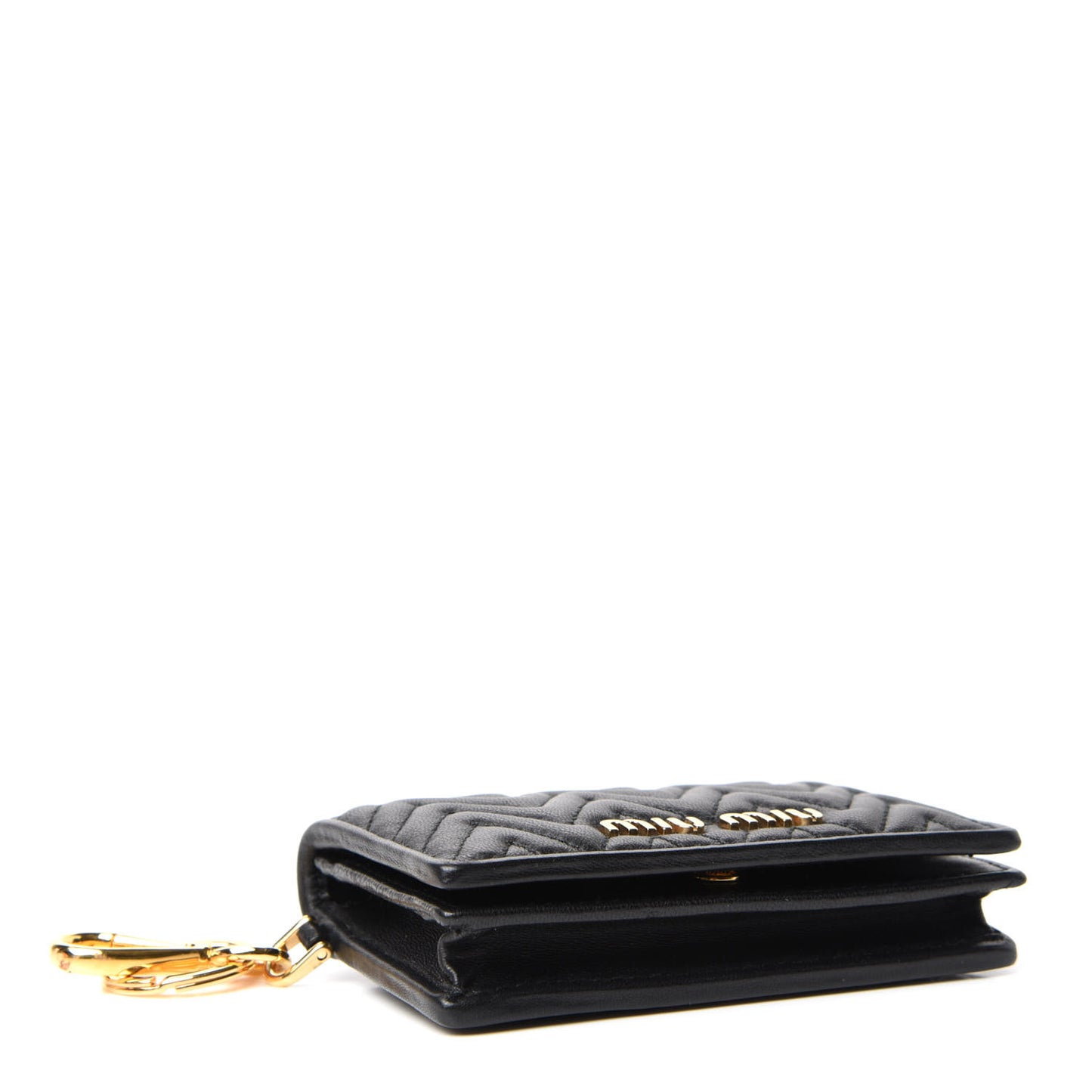 Nappa Impunture Flap Card Holder Key Ring Black