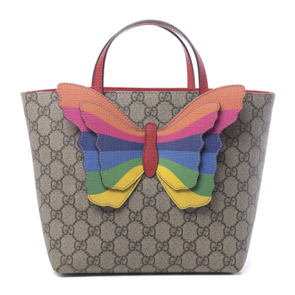 Gucci GG Supreme Monogram Kid's Rainbow Butterfly Tote 1 of 10