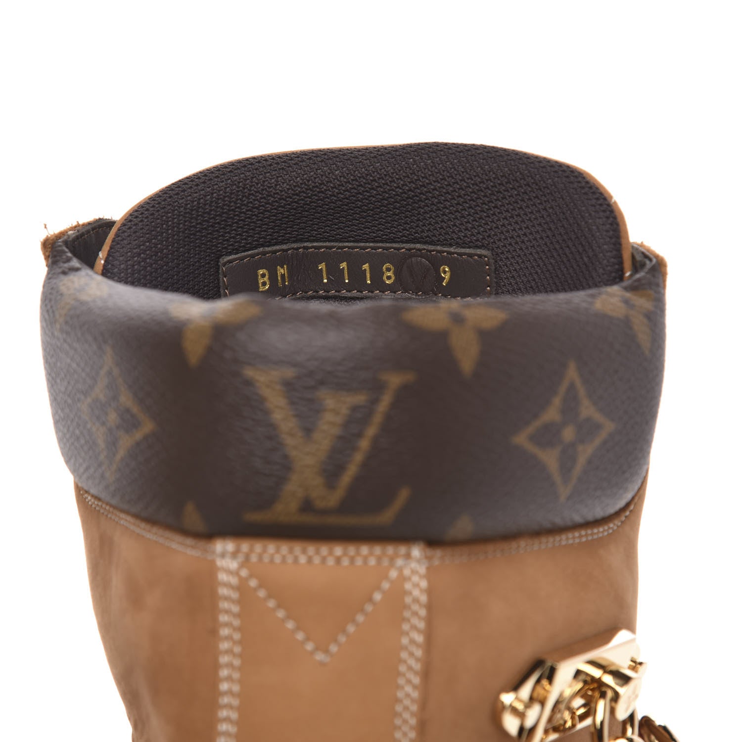 Louis Vuitton Suede Calfskin Monogram Mens Creeper Ankle Boots 9 Beige 6 of 7