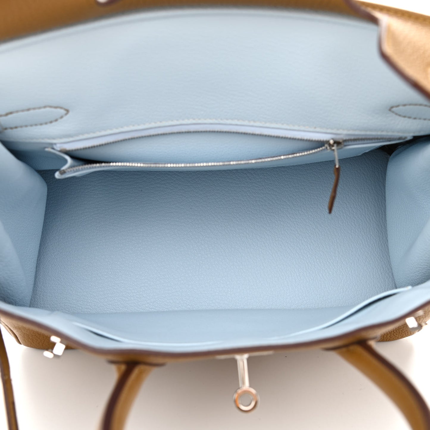 Togo Verso Birkin 30 Bronze Dore Bleu Brume