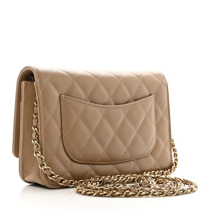 Chanel Caviar Quilted Wallet on Chain WOC Dark Beige 3 of 11
