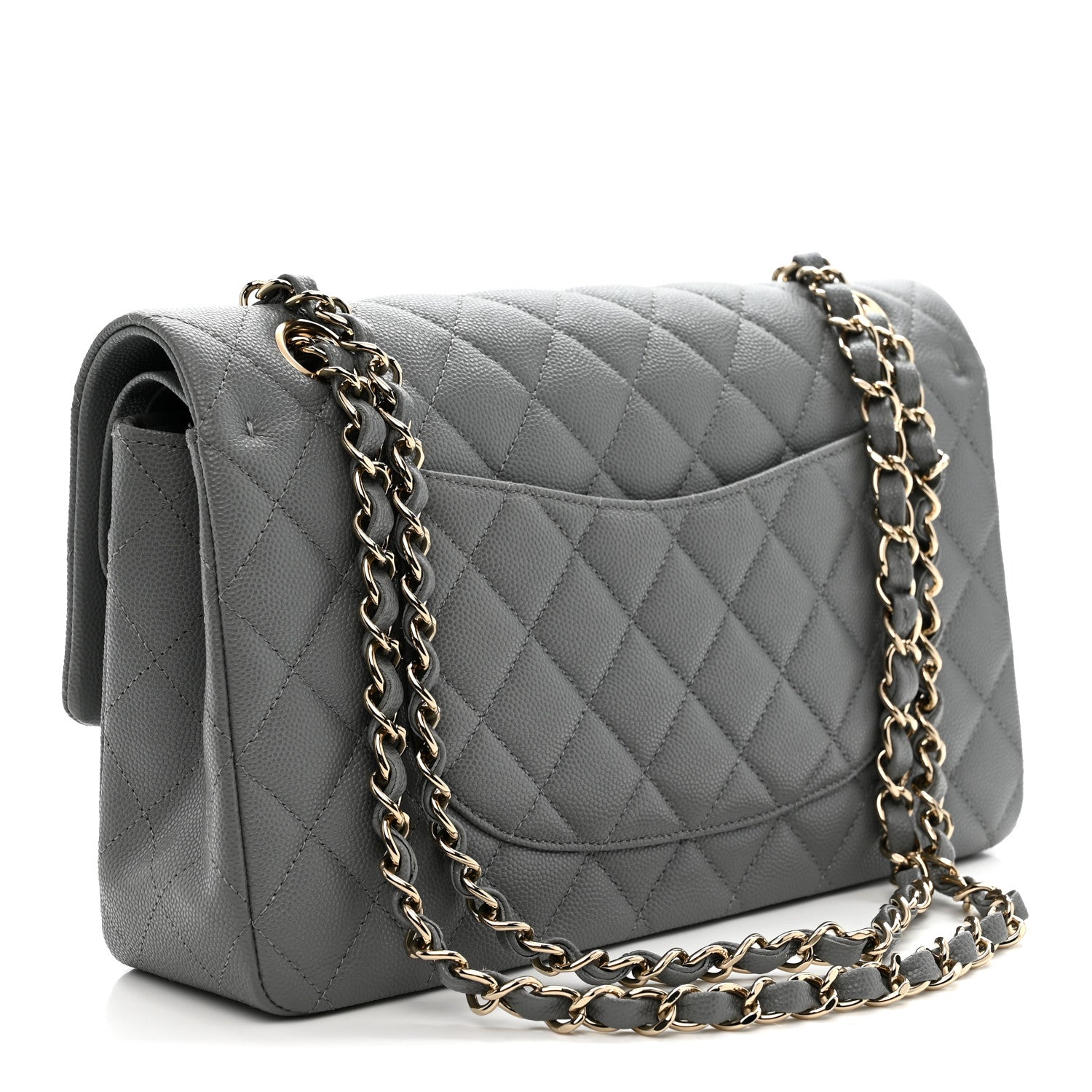 Chanel Caviar Quilted Medium Double Flap Grey 3 of 11