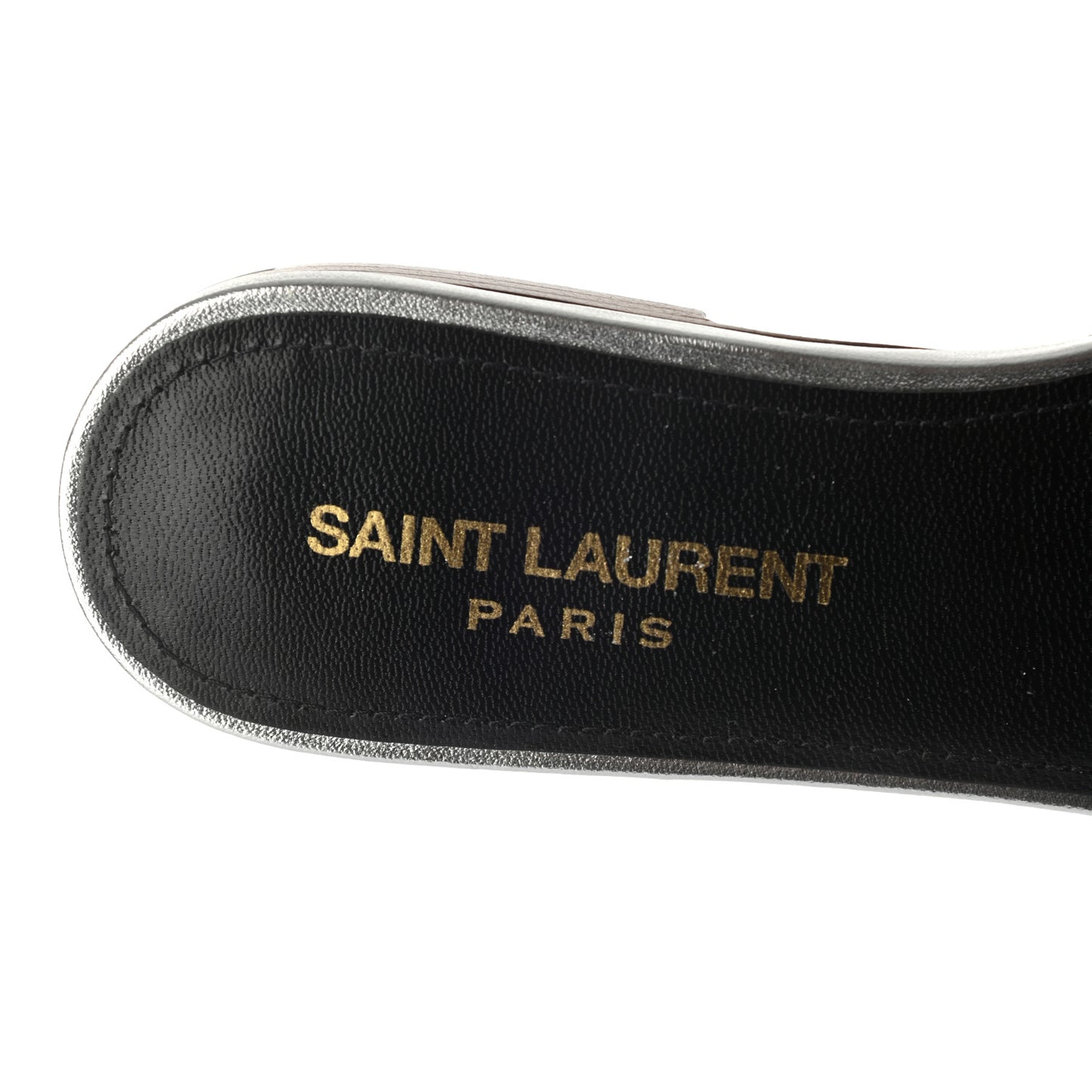 Calfskin Tribute 05 Slide Sandals 35.5 Argent